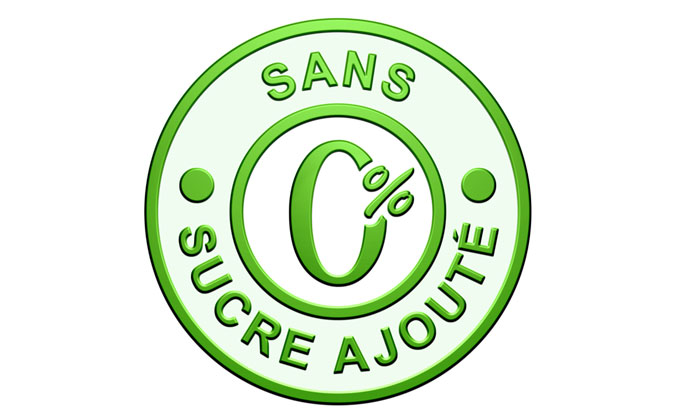 logo produit allegé : sans sucre ajouté 0%